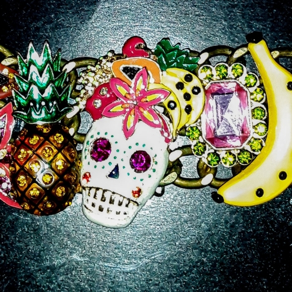 Betsey Johnson Skull pineapple Snake Banana Cherry - Picture 6 of 9